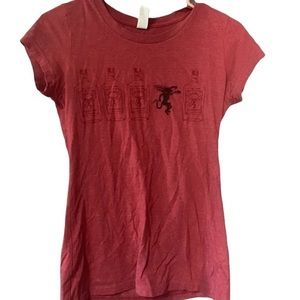 Womens Fireball Shirt Sz S Red Cotton Liquor Humor Funny Tshirt
